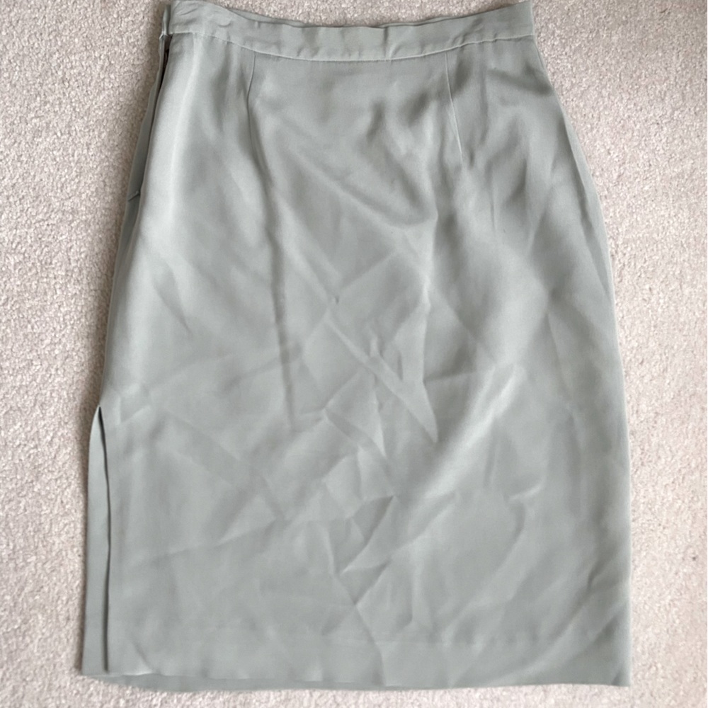 Vintage light teal pencil skirt